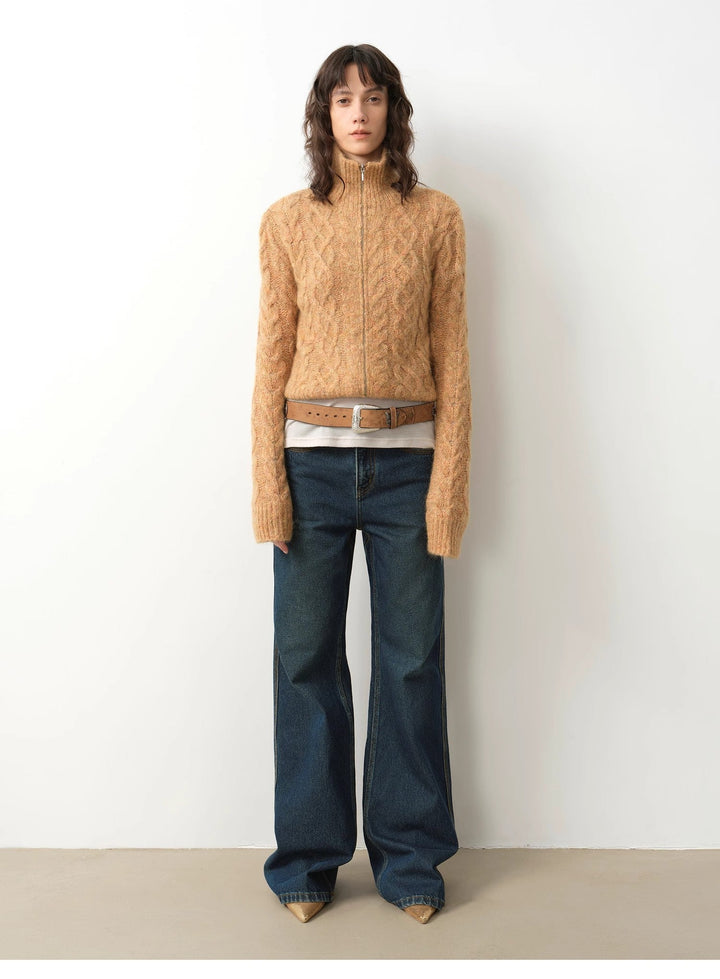 "Pure Flared" Japanese imported fabric Vintage retro washed loose flared jeans for women by Firelady Fur