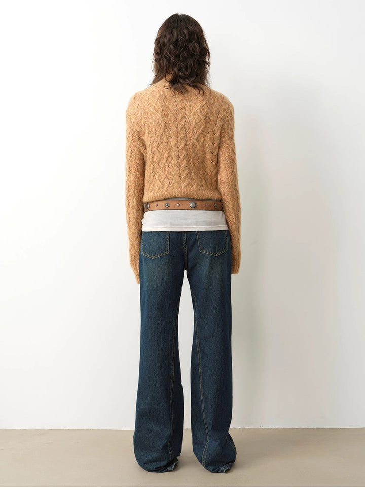 "Pure Flared" Japanese imported fabric Vintage retro washed loose flared jeans for women by Firelady Fur