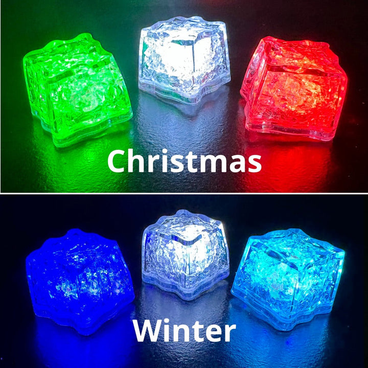 REVO White LED Light Up Ice Cube | Push button on/off | 12 Pack by REVO COOLERS, LLC