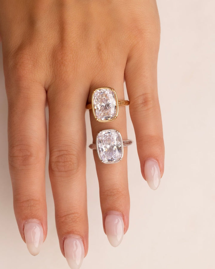 Elongated Cushion Cocktail Ring 4ct & 8ct