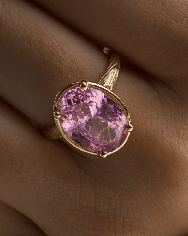 Pink Sapphire Oval Cut CZ Cocktail Ring