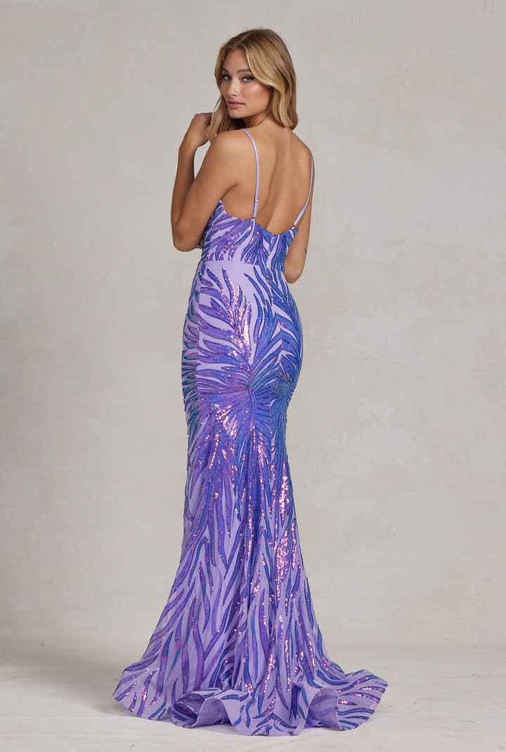 Embroidered Sequins Sweetheart Open Back Mermaid Long Evening Dress NXR1072