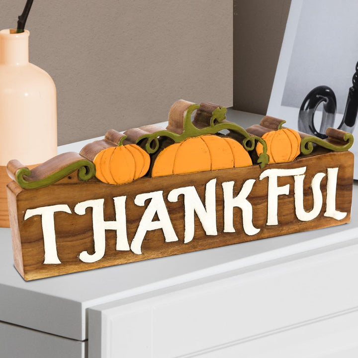 Thankful Handmade Wooden Sculpture by Decozen
