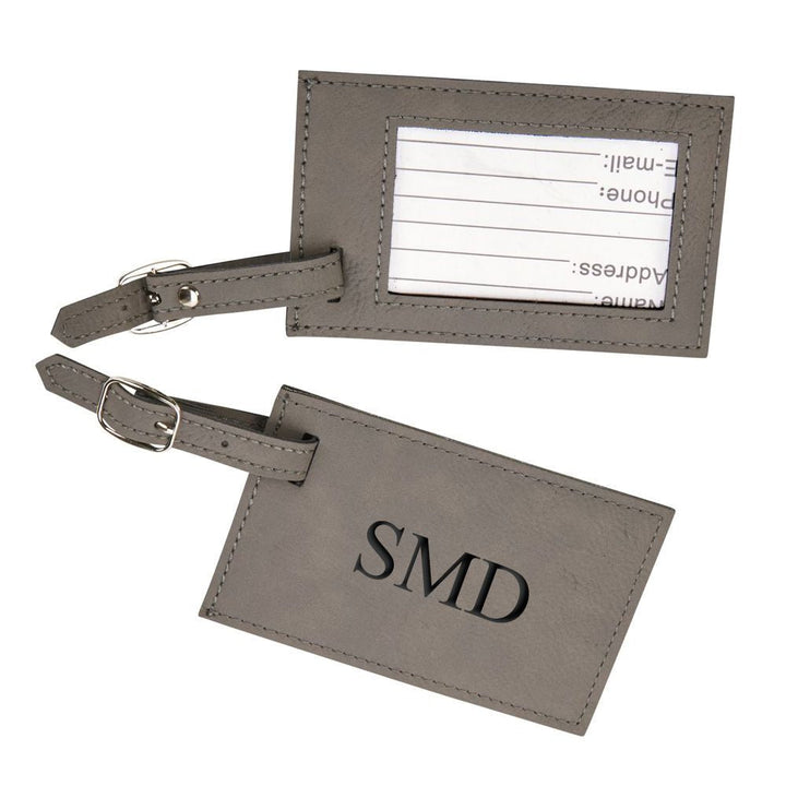 Leatherette Luggage Tag, Grey 2.75" X 4.375" by Creative Gifts