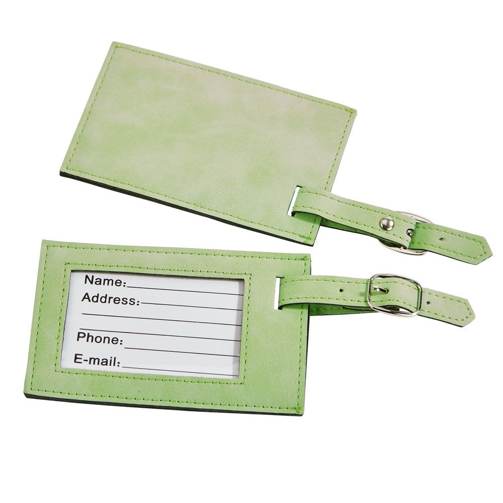 Lime Green Leatherette Luggage Tag by Creative Gifts
