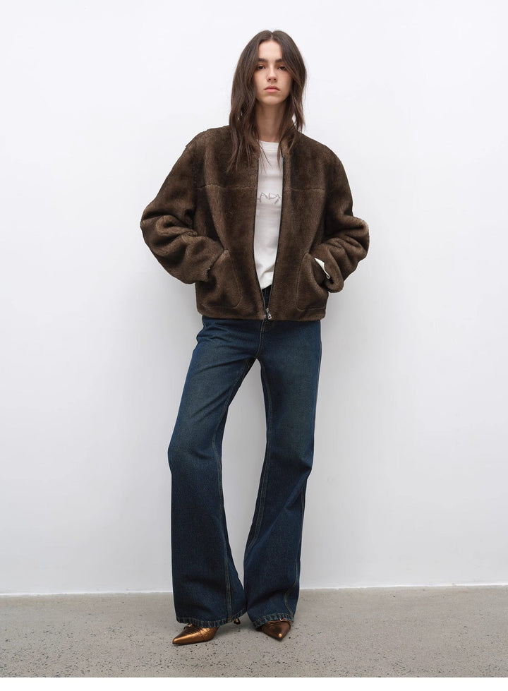 "Pure Flared" Japanese imported fabric Vintage retro washed loose flared jeans for women by Firelady Fur