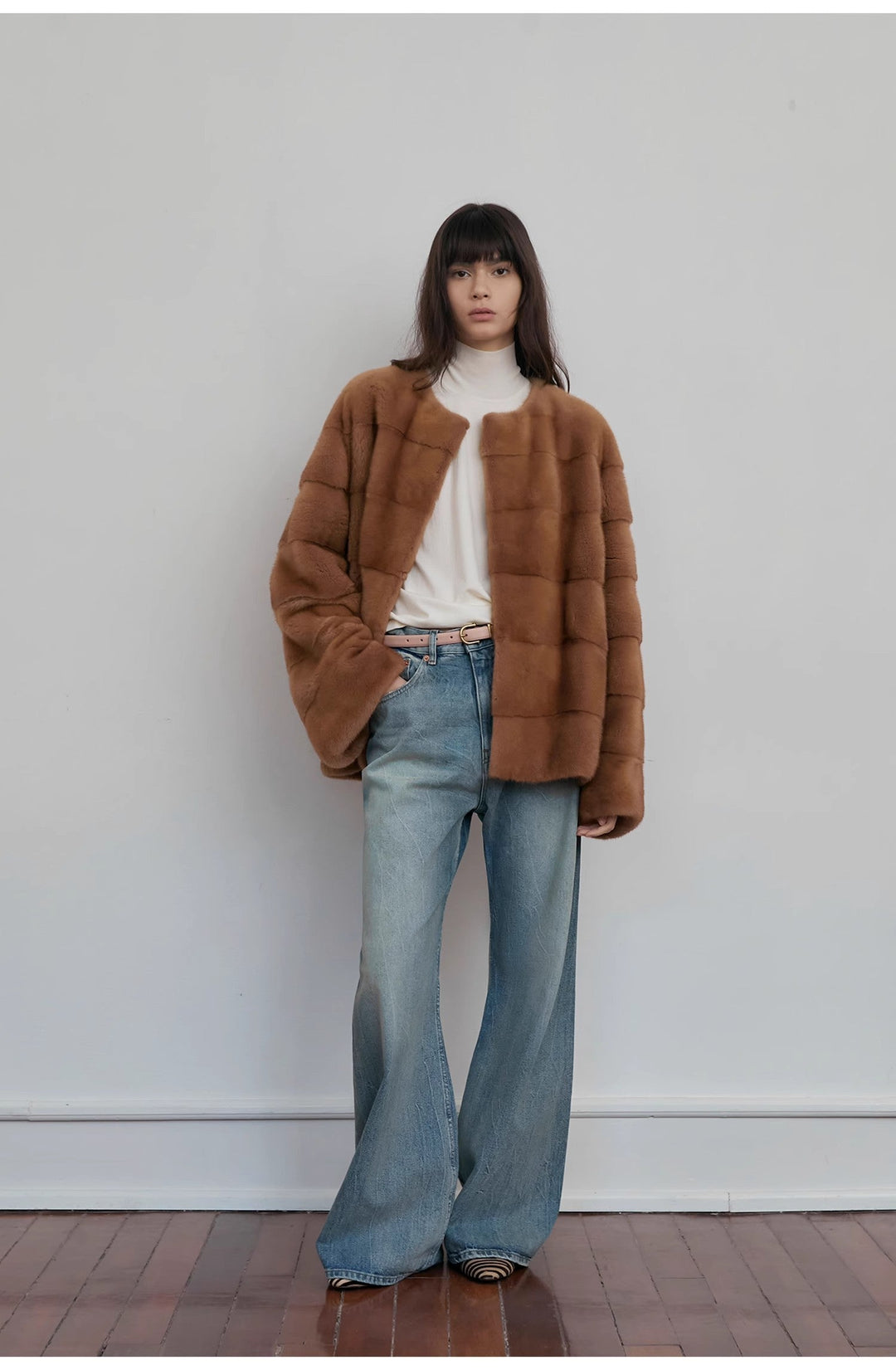 "Magic Dream" Retro Modern Washed Chicken Claw Wrinkled Jeans Women's Spacious Straight Wide Leg Pants by Firelady Fur