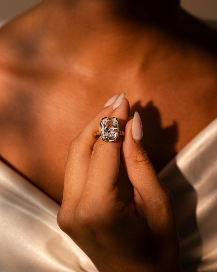 Elongated Cushion Cocktail Ring 4ct & 8ct