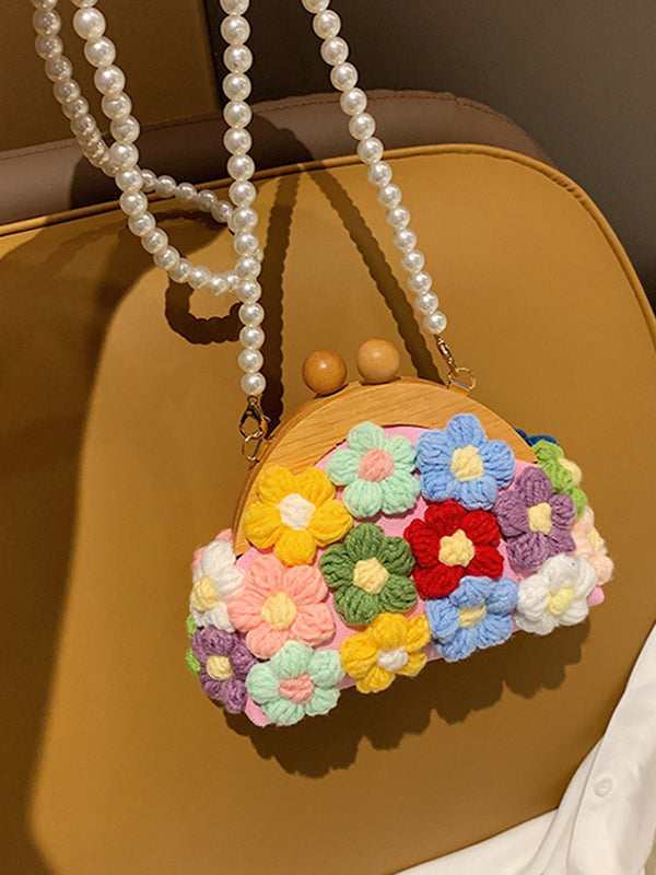 Chains Flower Shape Crossbody Bags Handbags by migunica