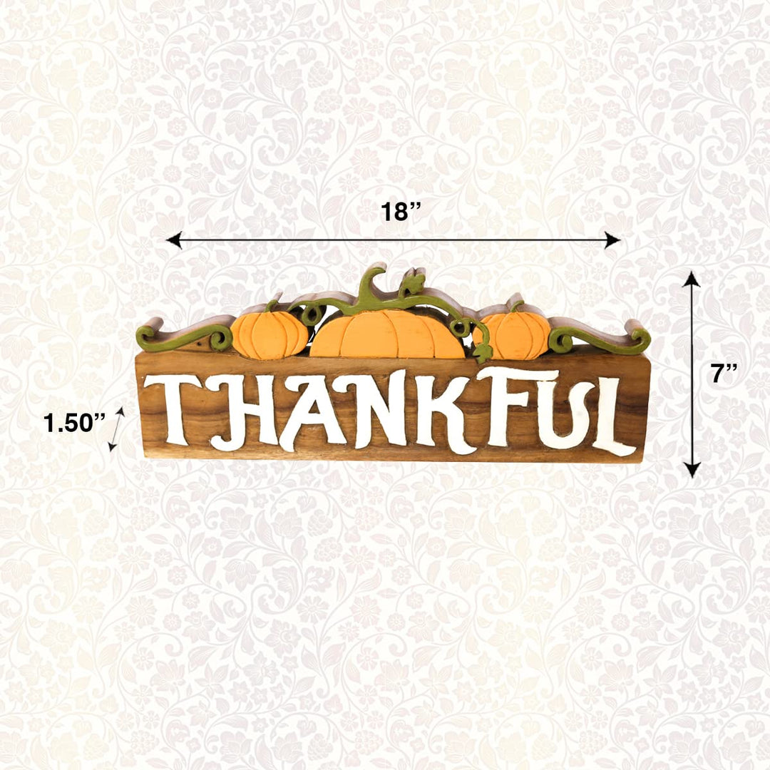 Thankful Handmade Wooden Sculpture by Decozen