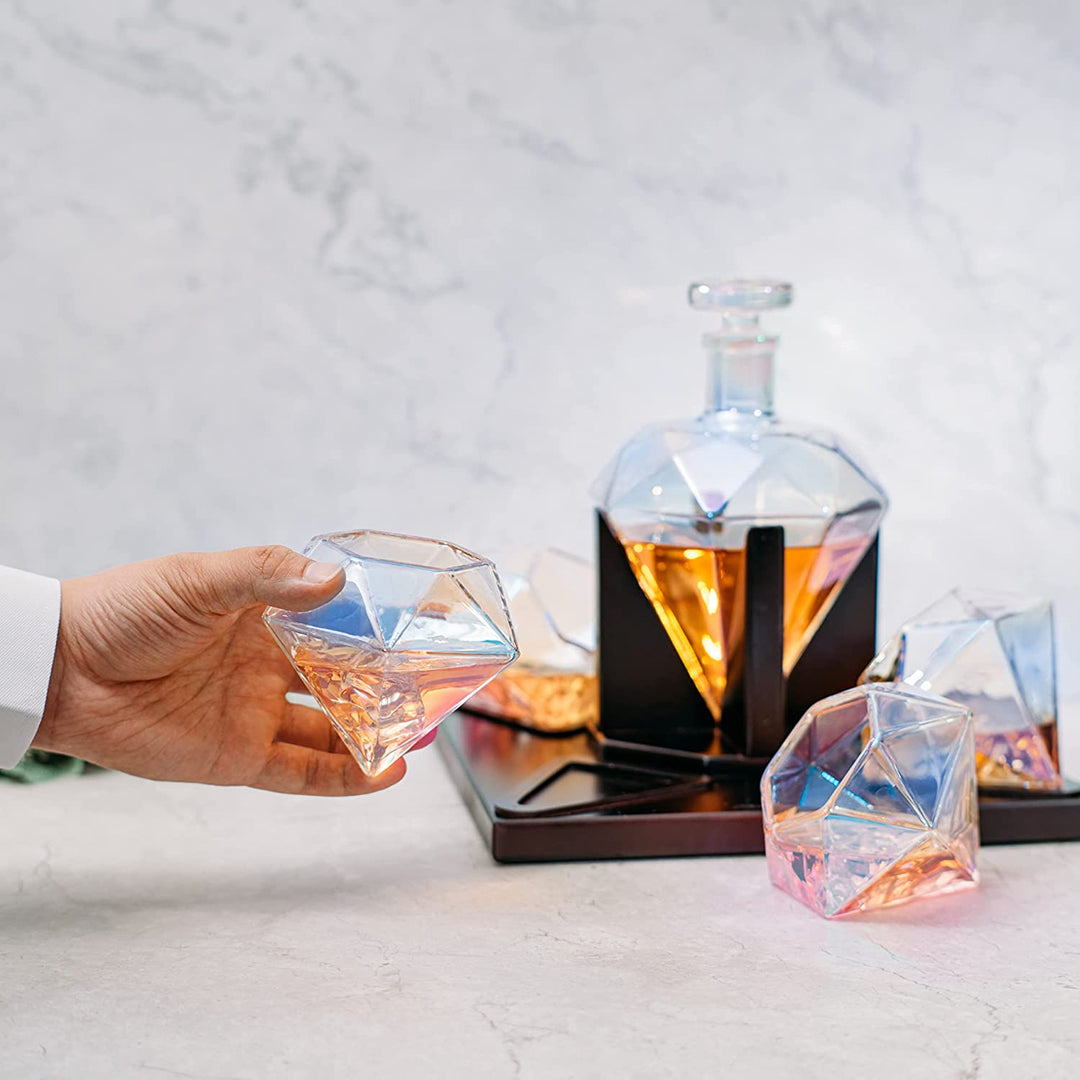 Diamond Iridescent Whiskey and Wine Decanter, 750ml