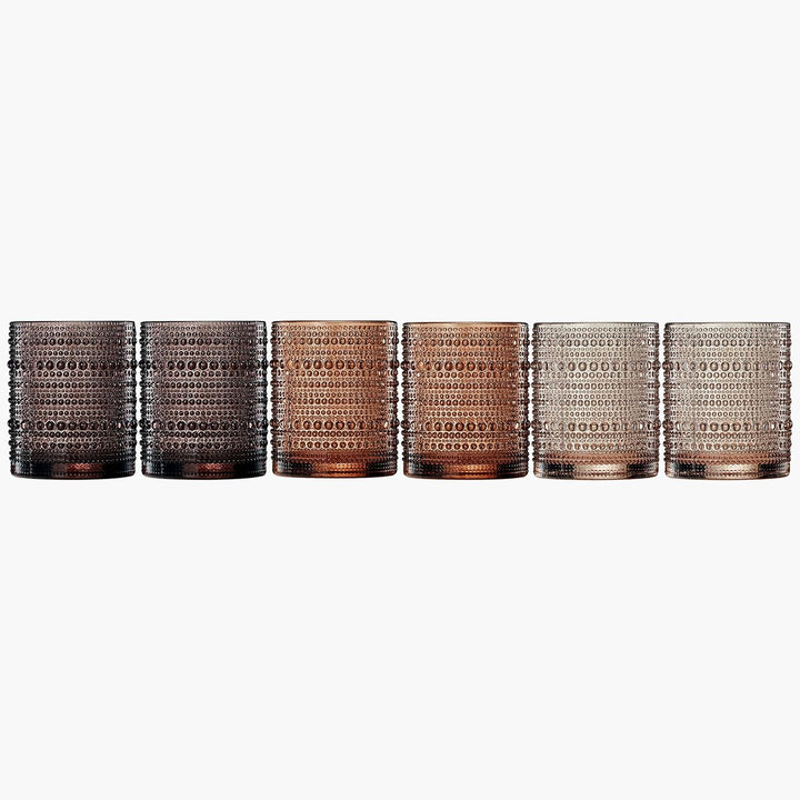 Hobnail Drinking Glasses, Venus Colors Beaded Tumbler | Set of 6