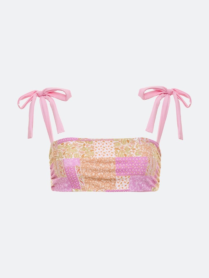 MADAKET BIKINI TOP - PINK PAISLEY