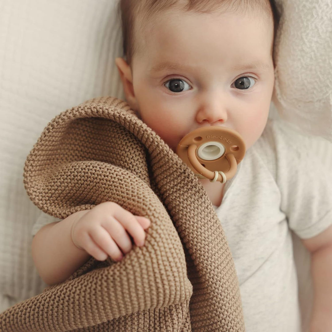 Organic Classic Luxury Knit Baby Swaddle Blanket by Bleu La La