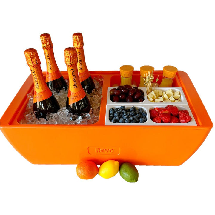REVO Dubler Cooler | Orange Burst | Insulated Party Cooler by REVO COOLERS, LLC