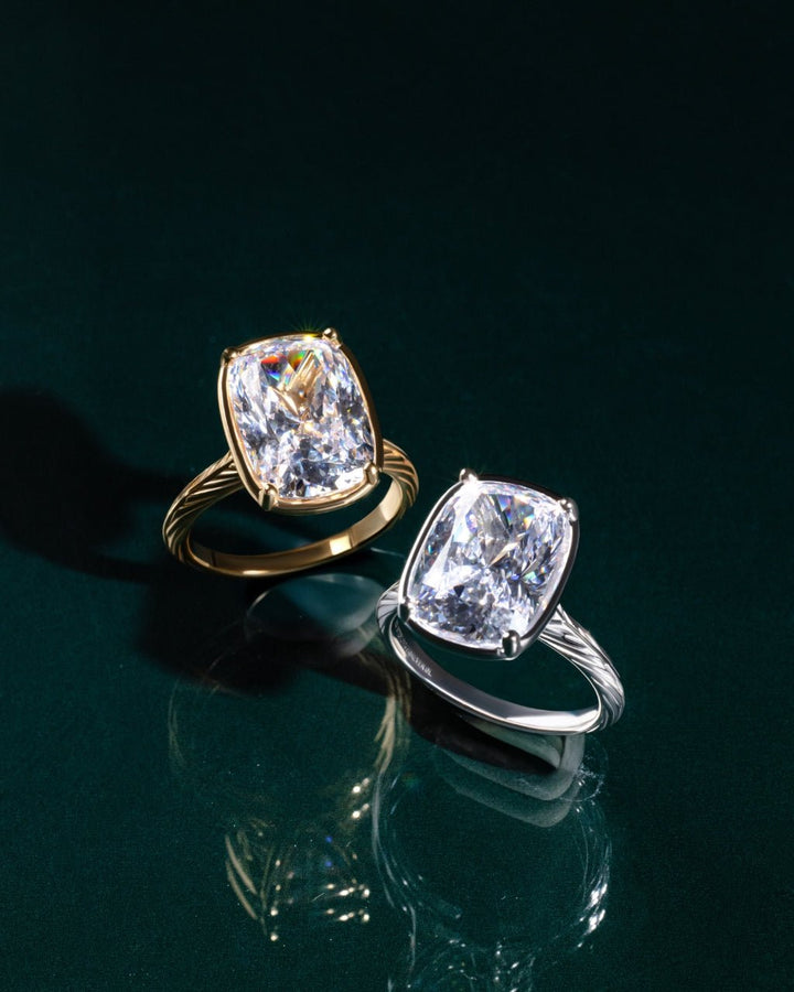 Elongated Cushion Cocktail Ring 4ct & 8ct