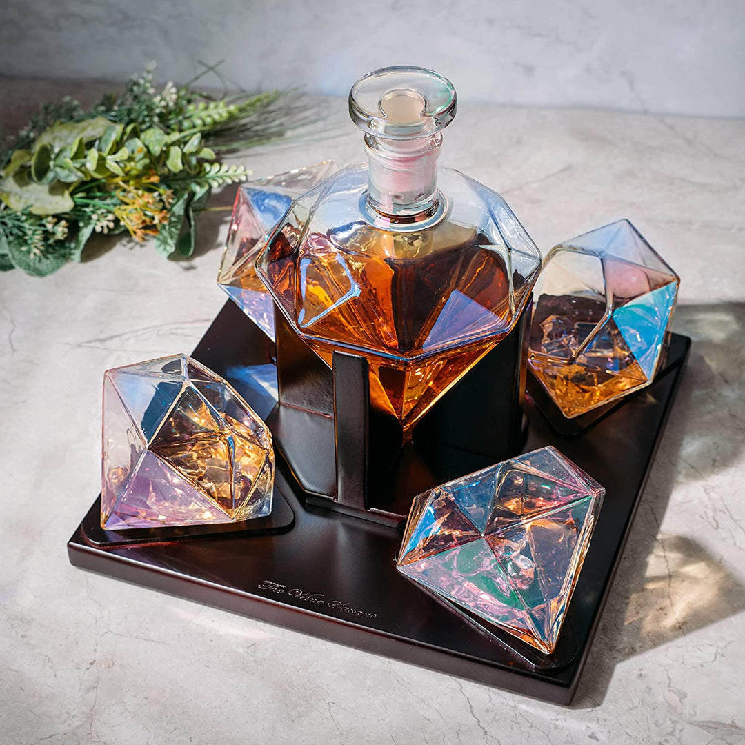 Diamond Iridescent Whiskey and Wine Decanter, 750ml