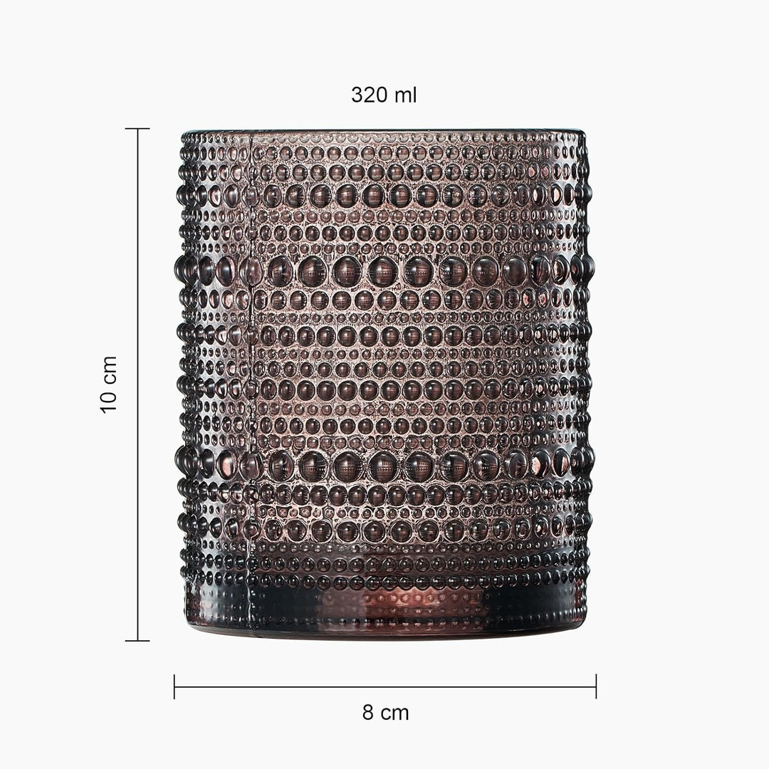 Hobnail Drinking Glasses, Venus Colors Beaded Tumbler | Set of 6