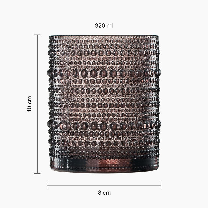 Hobnail Drinking Glasses, Venus Colors Beaded Tumbler | Set of 6