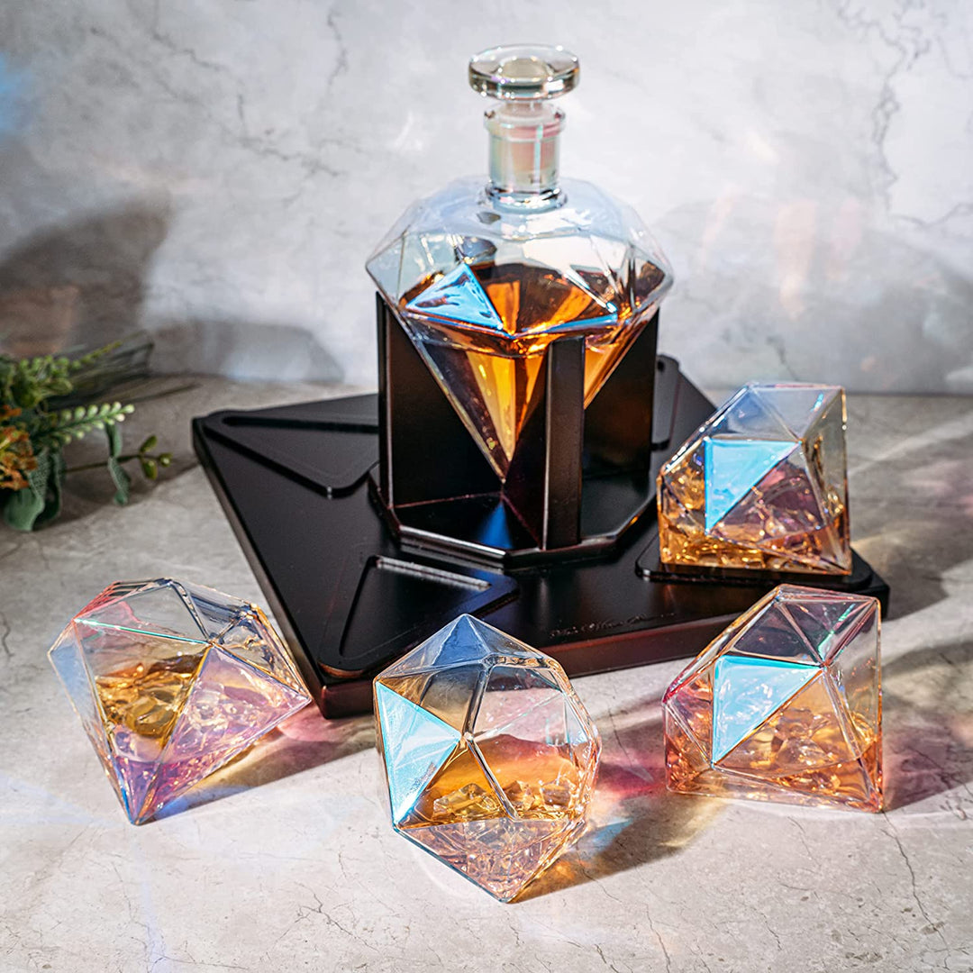 Diamond Iridescent Whiskey and Wine Decanter, 750ml