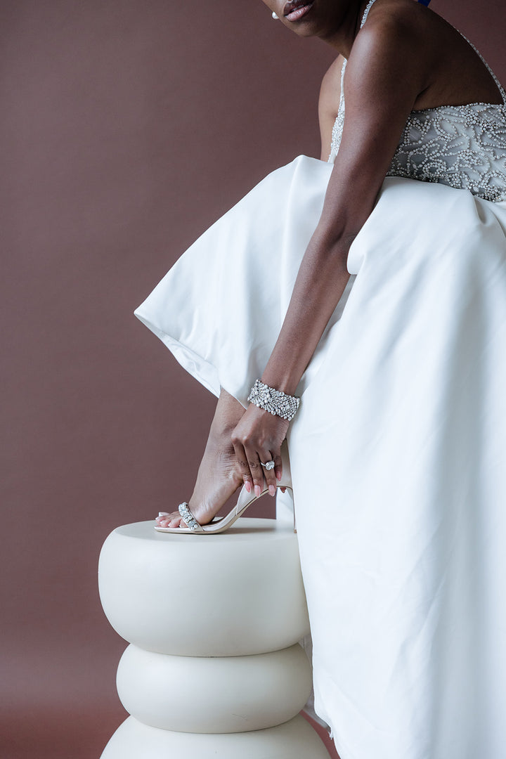 Vintage Inspired Art Deco Crystal Cuff