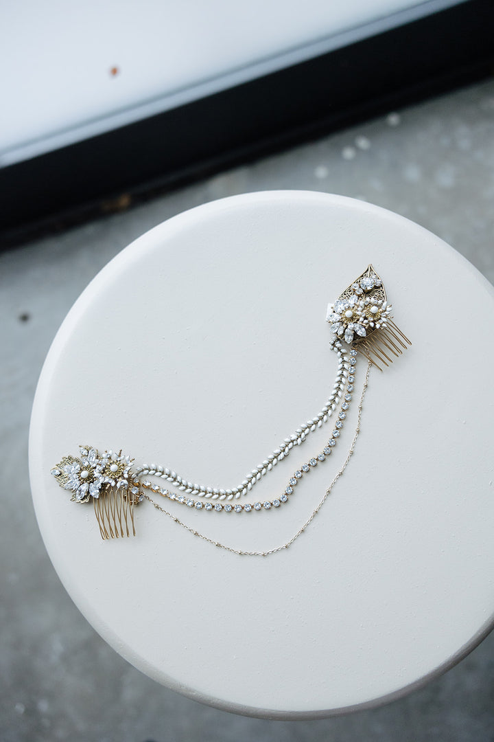 Vintage Inspired Crystal Hair Cascade