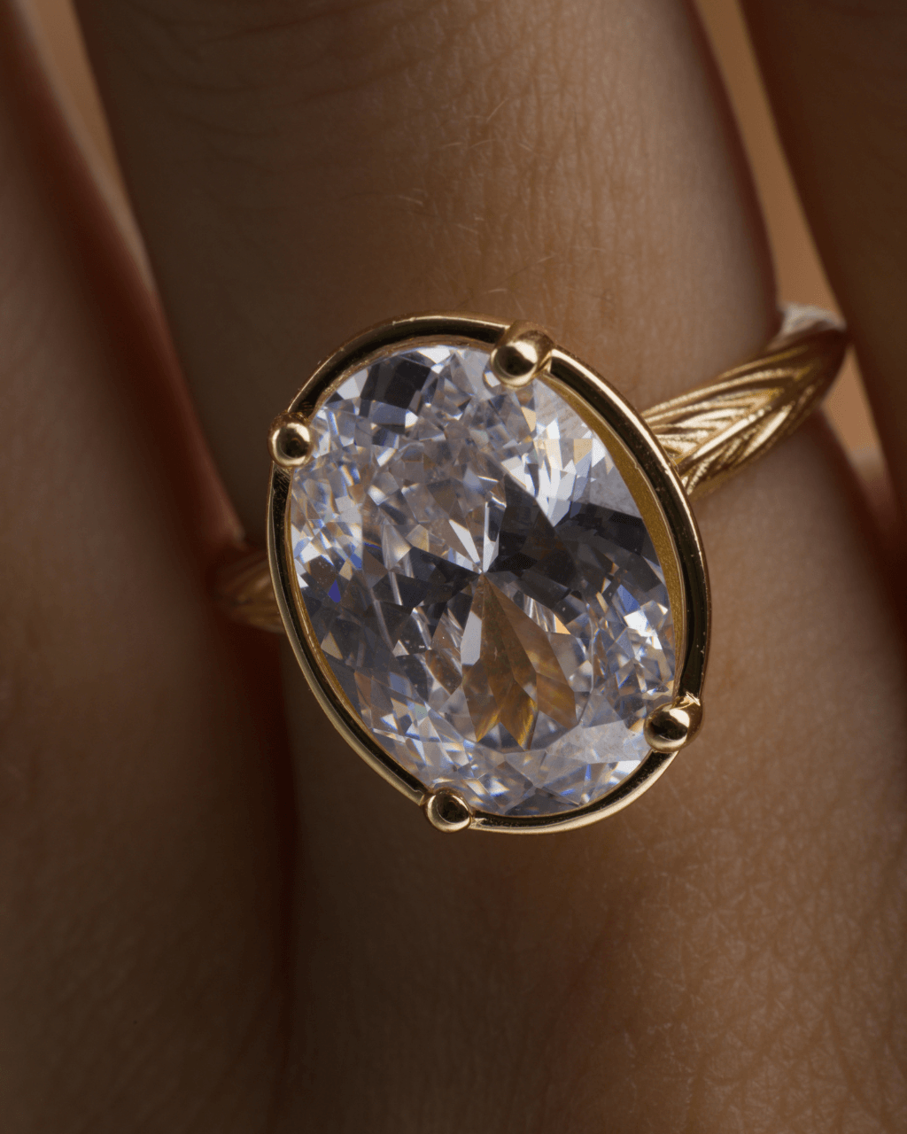 Oval Cut CZ Cocktail Ring
