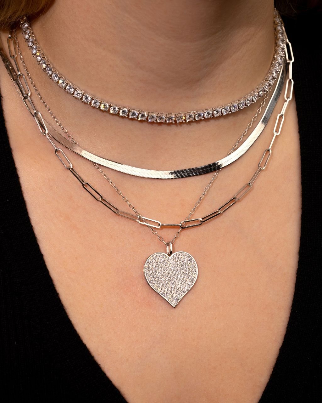CZ Statement Heart Pendant