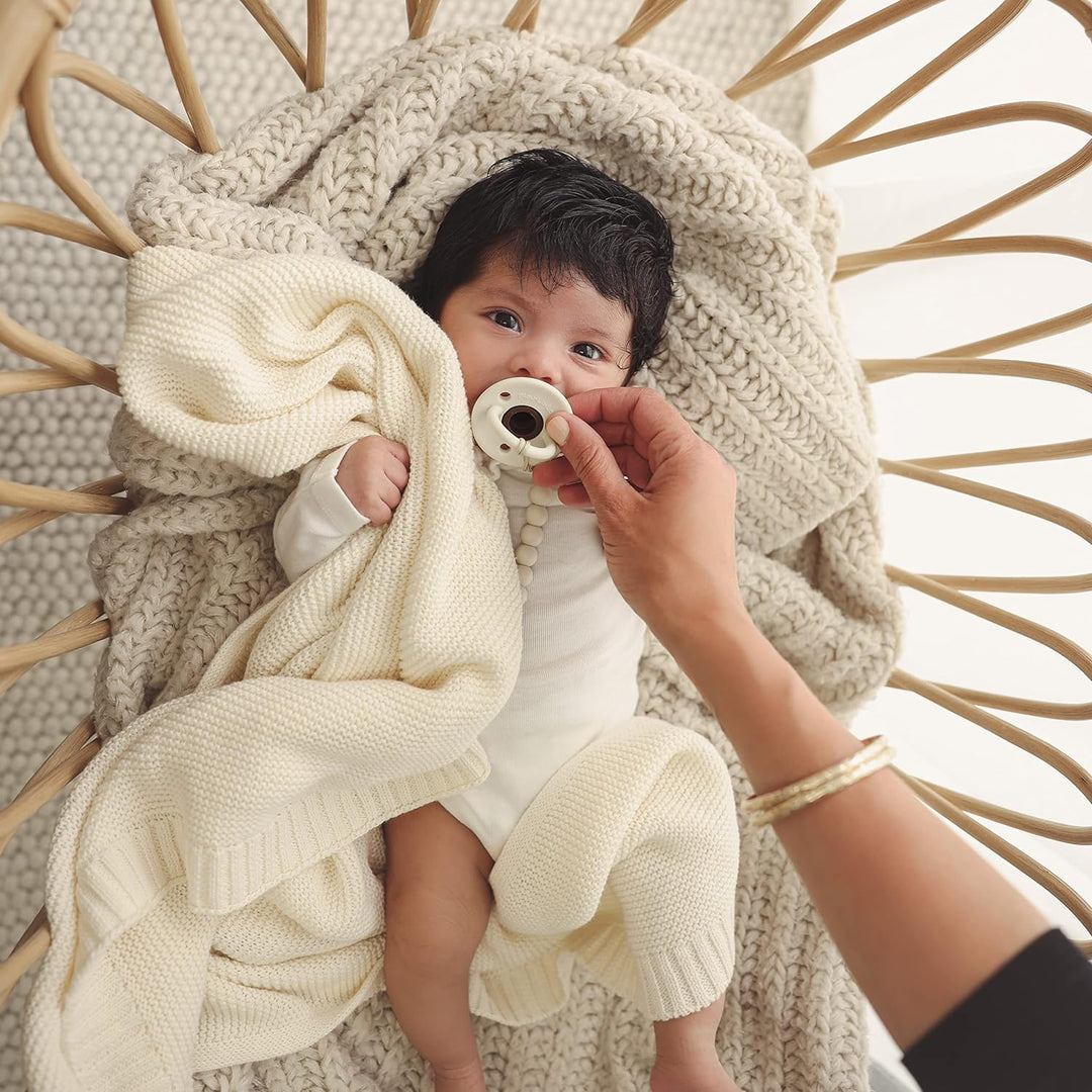 Organic Classic Luxury Knit Baby Swaddle Blanket by Bleu La La