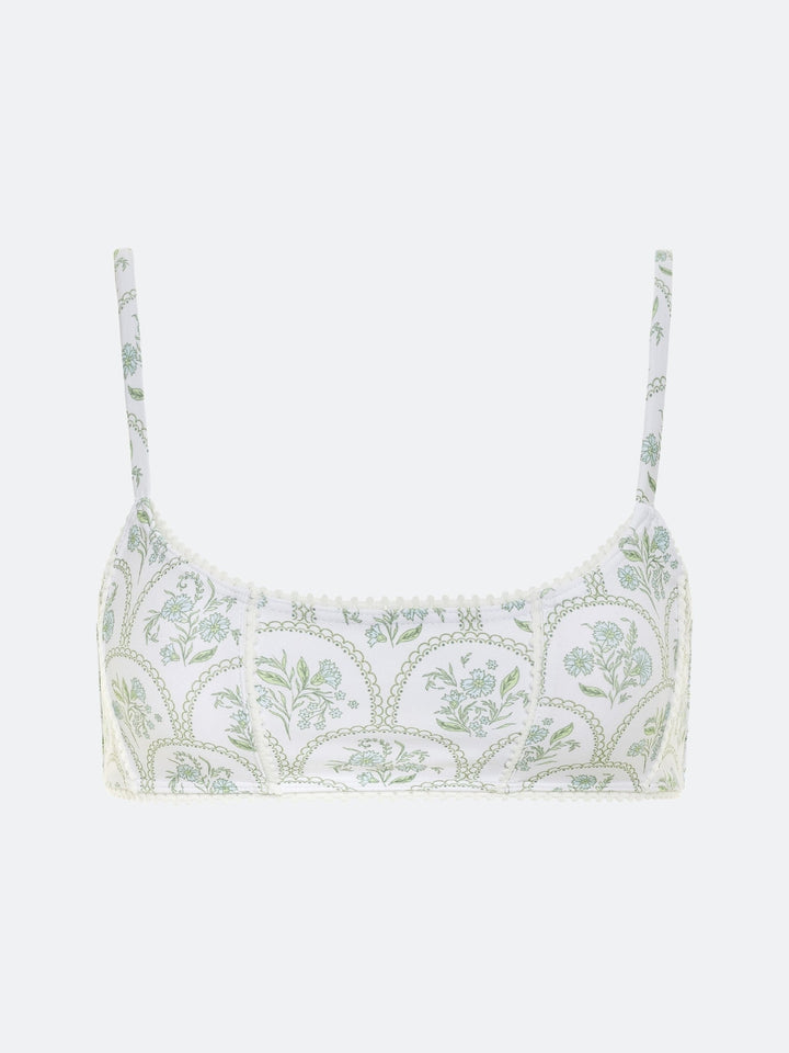 NANTUCKET BIKINI TOP - FLORAL TILE