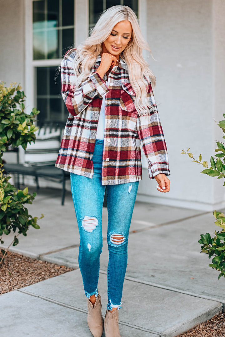 Plaid Pocketed Shacket by Poppy Lee Lane