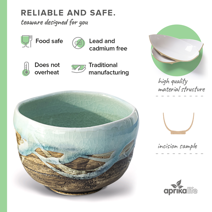Blue & White Small Matcha Bowl by Aprika Life