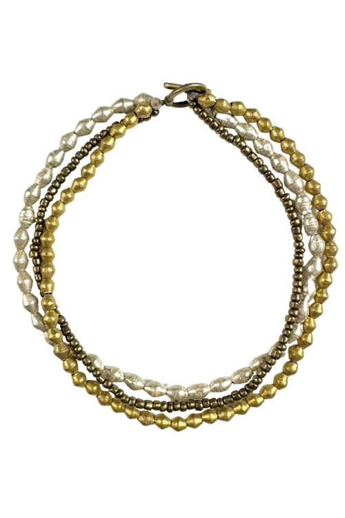 Metal Choker Necklace | Mixed Metal