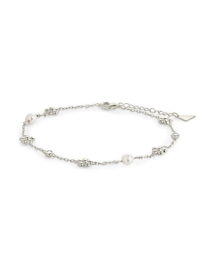 June Pearl & Flower Charm Anklet