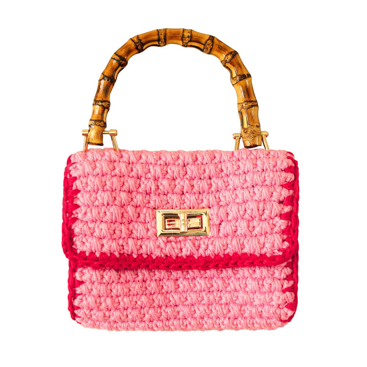 AIRMAIL Mini Crochet Handbag In Pink & Red by BrunnaCo