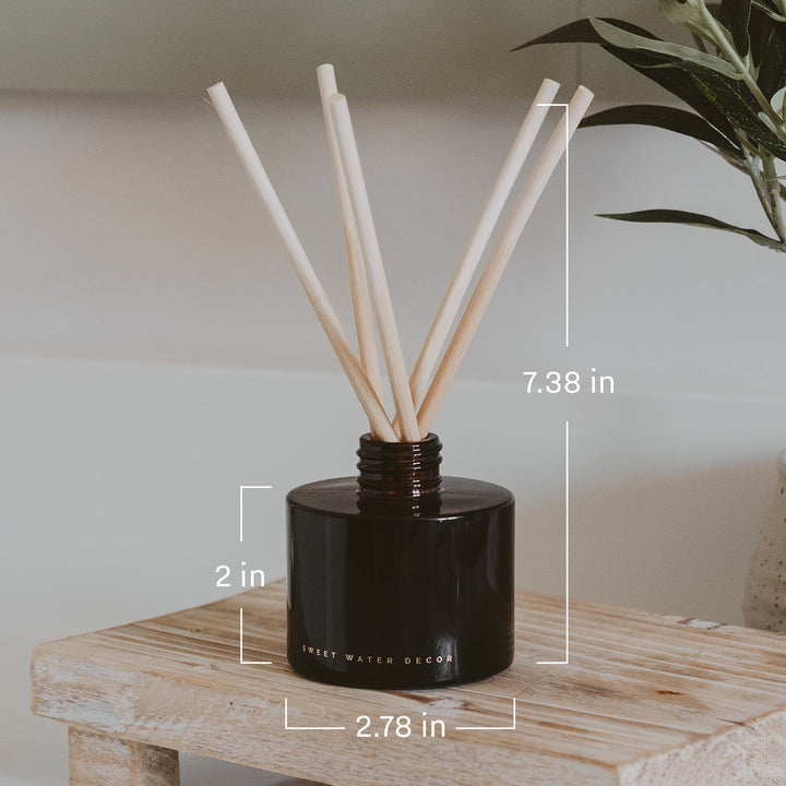 Warm and Cozy Amber Tinted Glass Jar Reed Diffuser