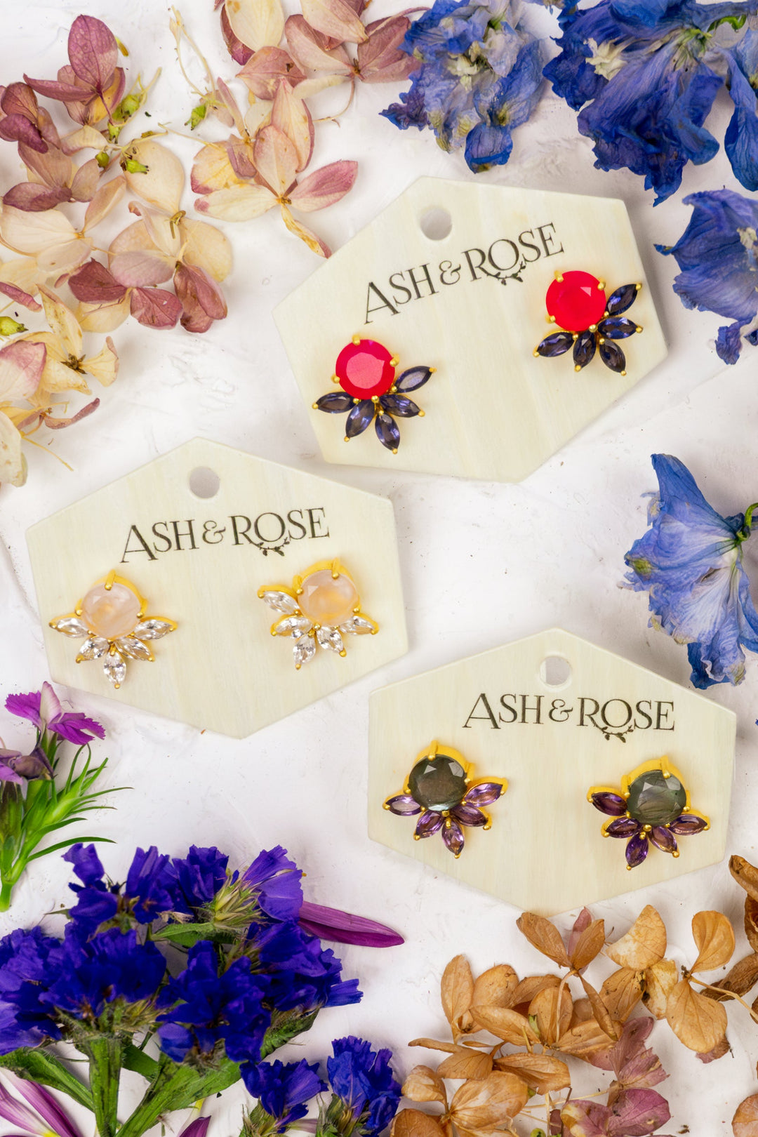 Blooming Fan Studs by Ash & Rose