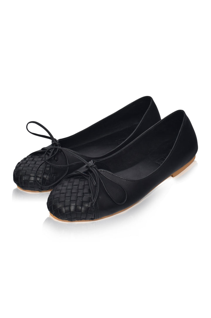 Alexandra Woven Leather Flats by Bali Lane