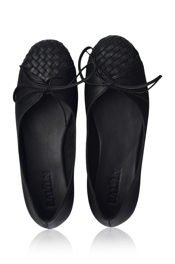 Alexandra Woven Leather Flats by Bali Lane