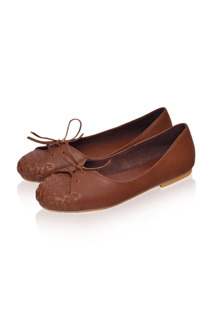 Alexandra Woven Leather Flats by Bali Lane
