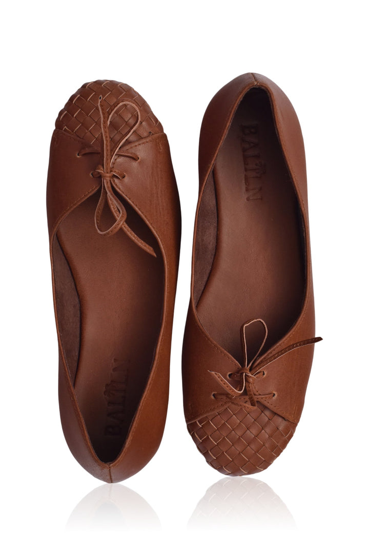 Alexandra Woven Leather Flats by Bali Lane