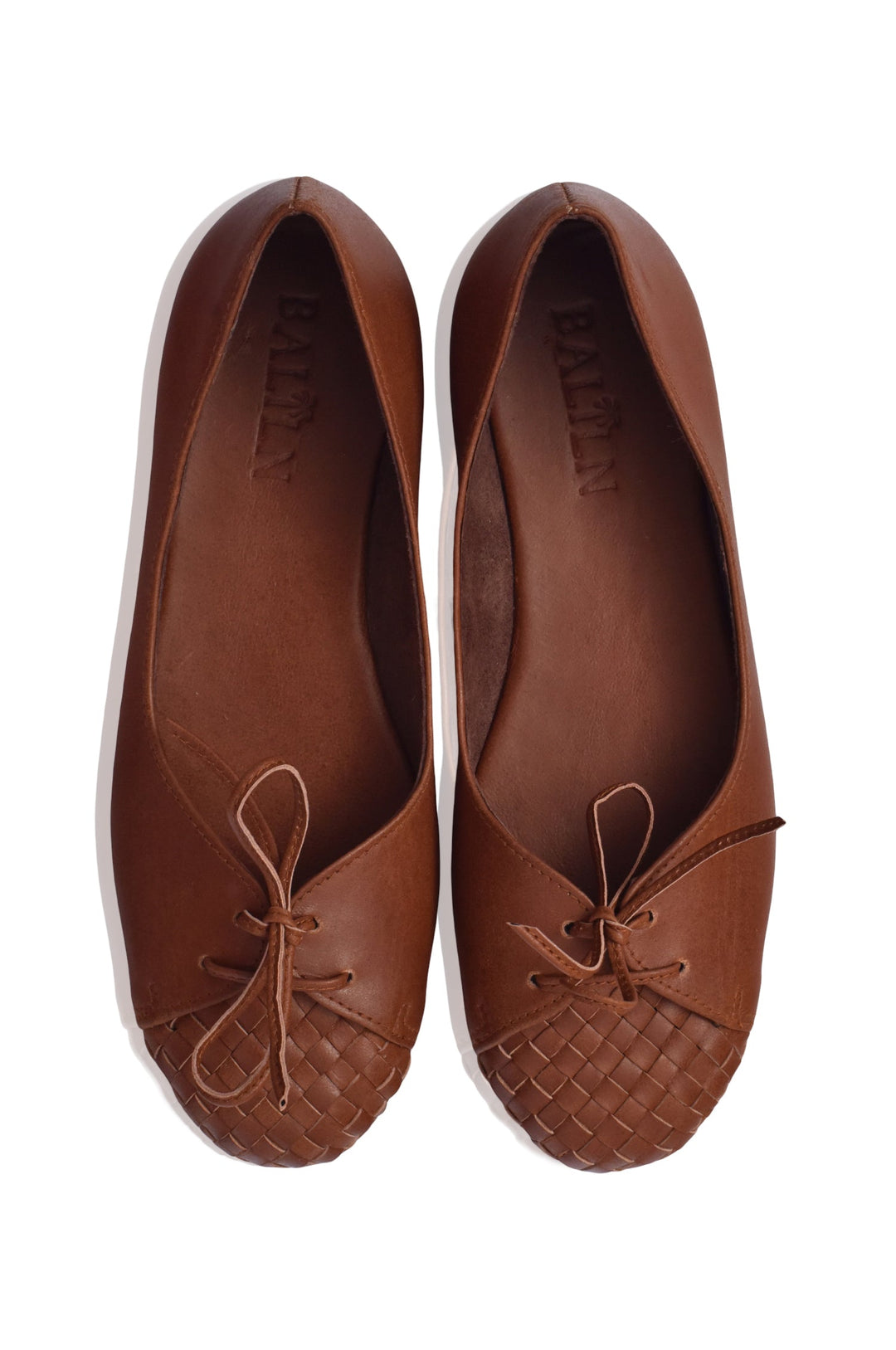 Alexandra Woven Leather Flats by Bali Lane