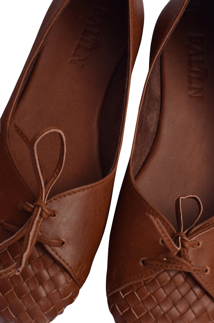 Alexandra Woven Leather Flats by Bali Lane