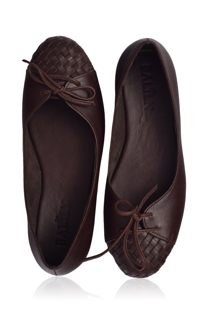 Alexandra Woven Leather Flats by Bali Lane