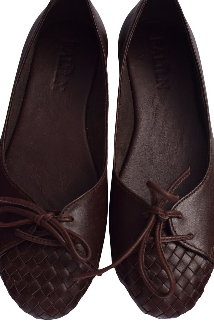 Alexandra Woven Leather Flats by Bali Lane
