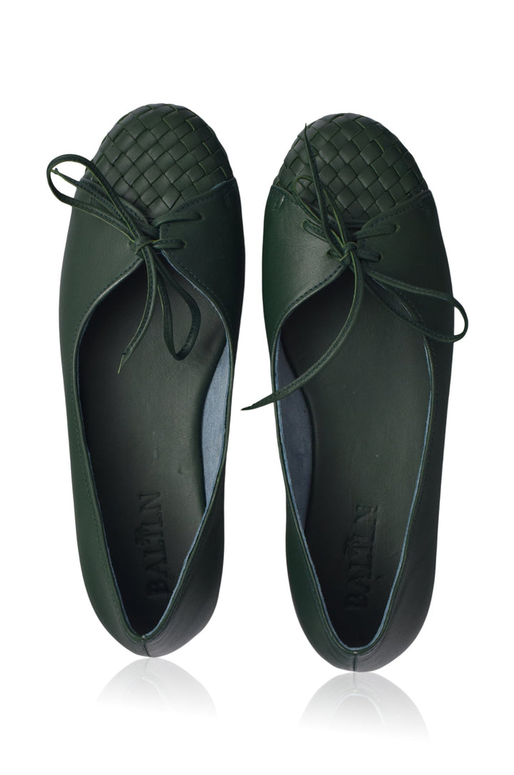 Alexandra Woven Leather Flats by Bali Lane