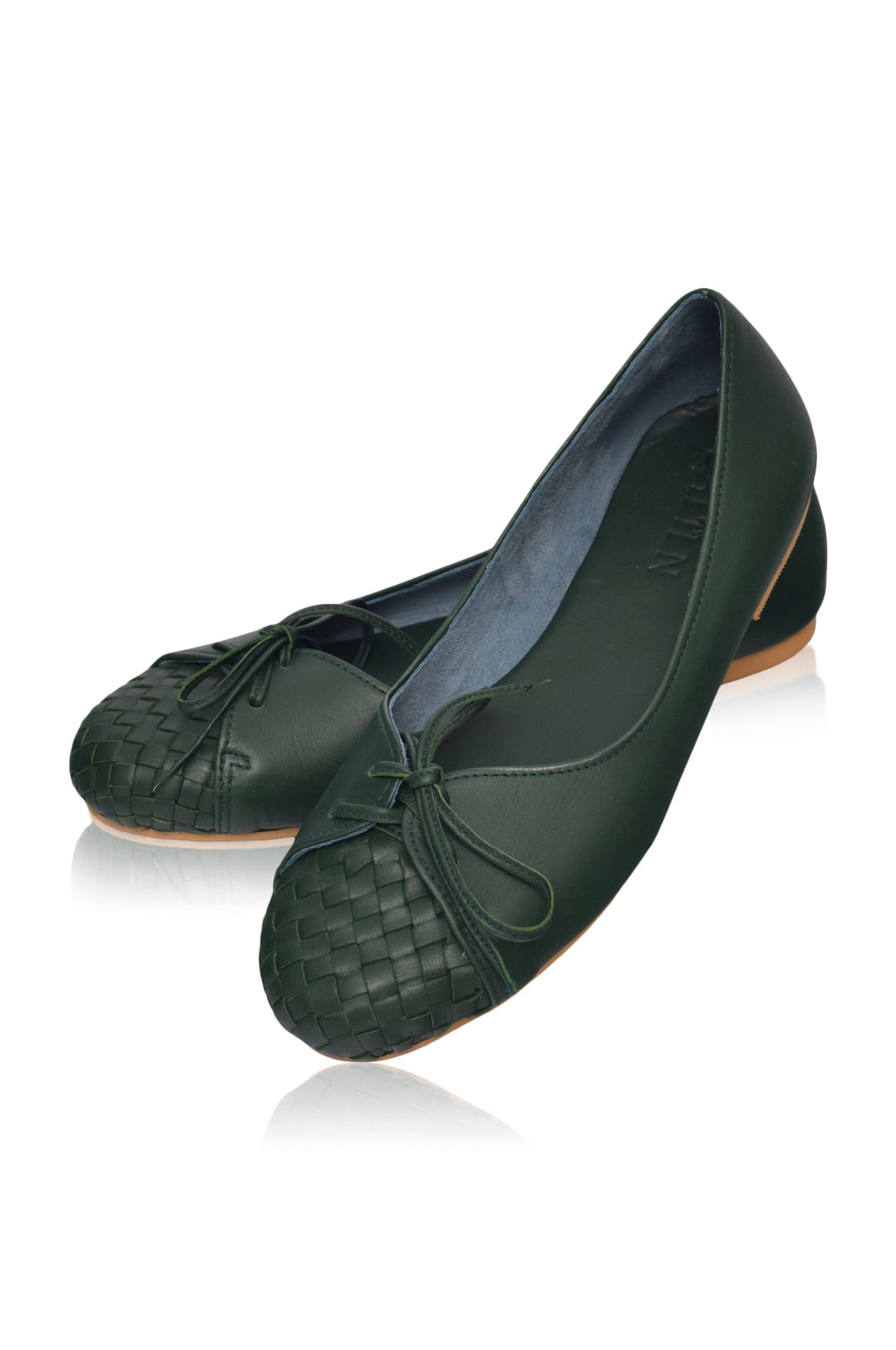 Alexandra Woven Leather Flats by Bali Lane