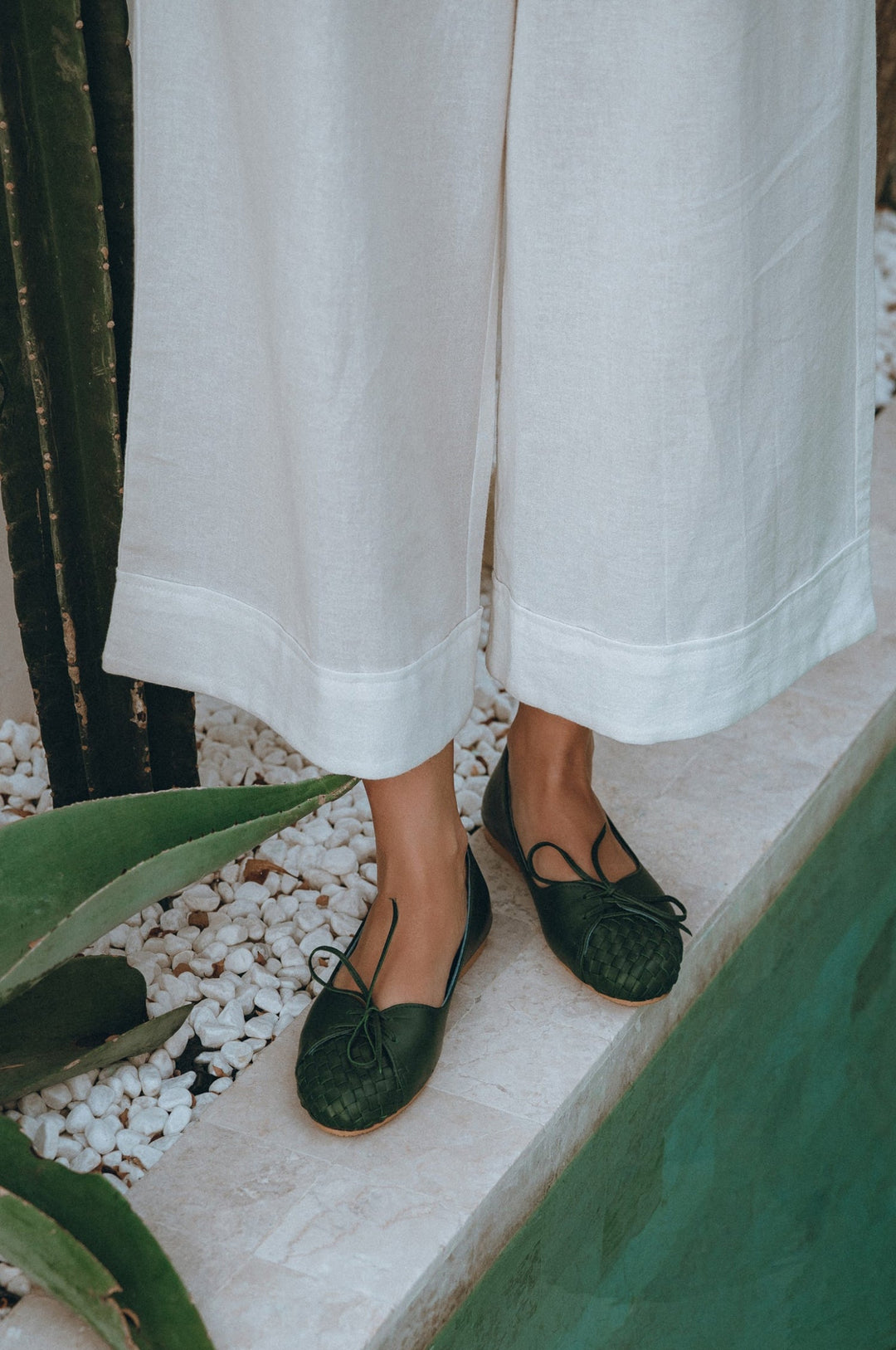 Alexandra Woven Leather Flats by Bali Lane