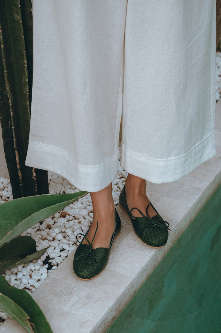 Alexandra Woven Leather Flats by Bali Lane