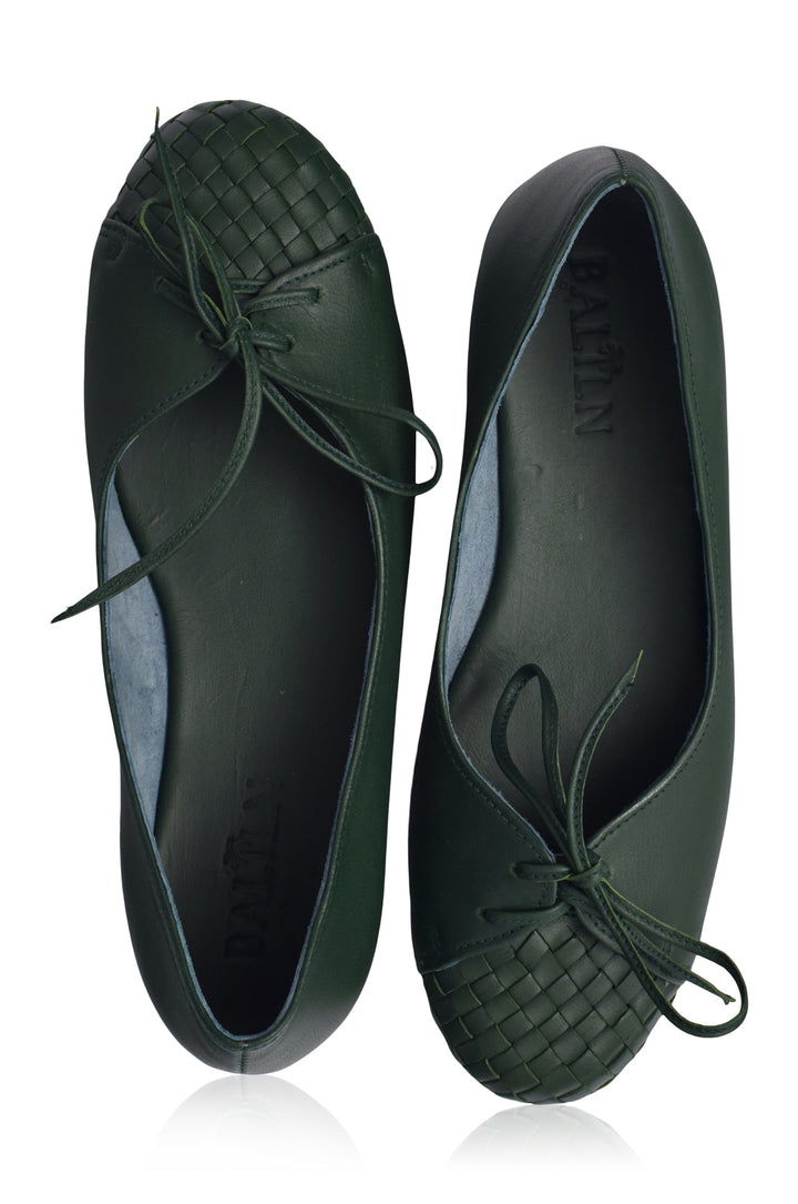 Alexandra Woven Leather Flats by Bali Lane